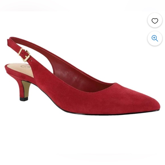 NIB Bella Vita The Scarlett Italian Leather Red Slingback Kitten Heels size 9 - Picture 7 of 13
